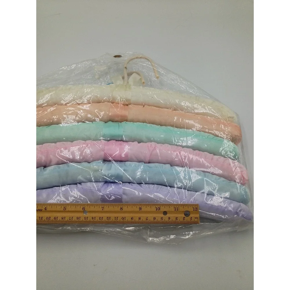 Twice-a-Year Satin Padded Hangers OS Multicolor New Vintage 1991 Pastel 6pc Set